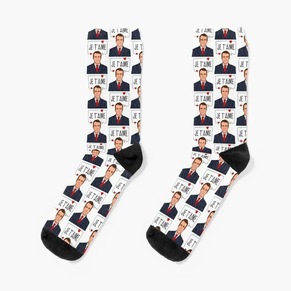 

Emmanuel Macron Je T'aime Socks valentine gift ideas cycling Stockings man Socks Girl Men's