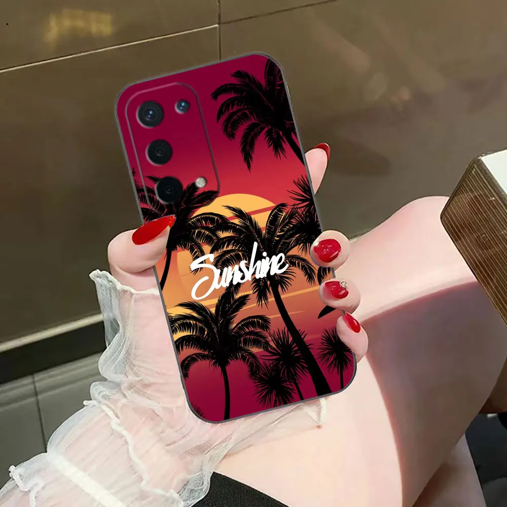 Summer Coconut Tree Phone Case For OPPO A98 A94 A93 A92 A78 A76 A74 A73 A71 A60 A58 A57 A55 A54 A53 A38 A31 A17 A16K A16 Case