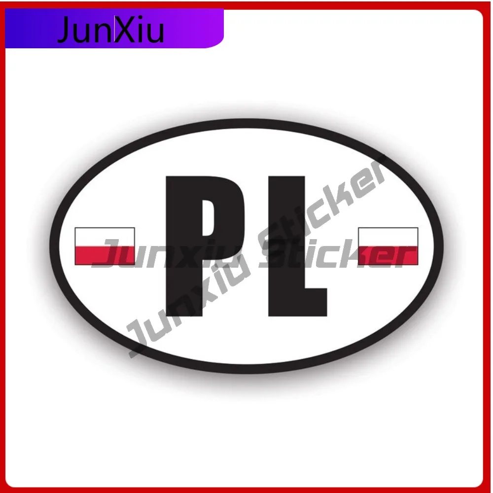 

Poland Oval Sticker Uv Protected Decals Polish Flag Country Code Euro Pl V5 State Flag Patriotic Car Sticker Vinyl Decal Round