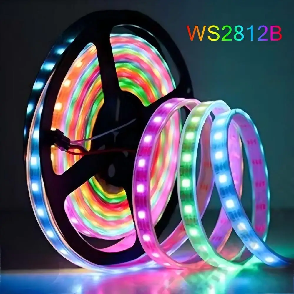 DC5V WS2812B Individually Addressable 5050 RGB Led Strip WS2812 Smart Pixels Led Light Black White PCB Waterproof IP67/65/30