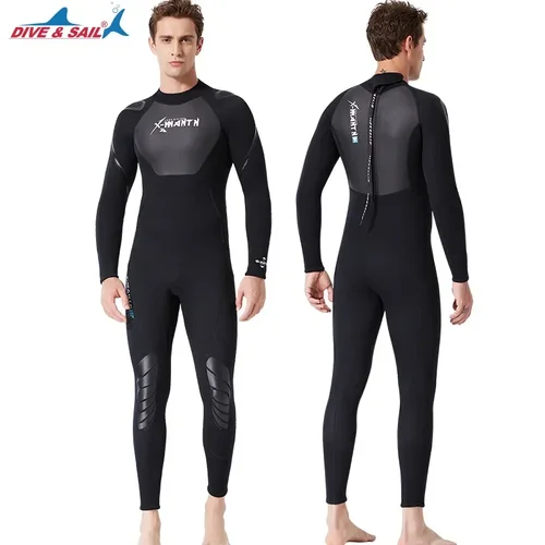 Imagen 2 del producto Traje de neopreno de triatlón para hombre de 1,5mm, traje de neopreno de manga larga de una pieza, traje de buceo ultraelástico para natación en aguas abiertas