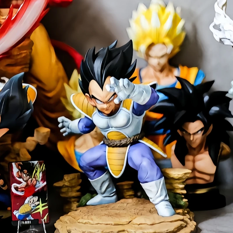 23CM Dragon Ball Figures Vegeta Anime Vegeta IV Figure Saiyan Figurine Super PVC Statue Decoration Children Christmas Toys Gifts