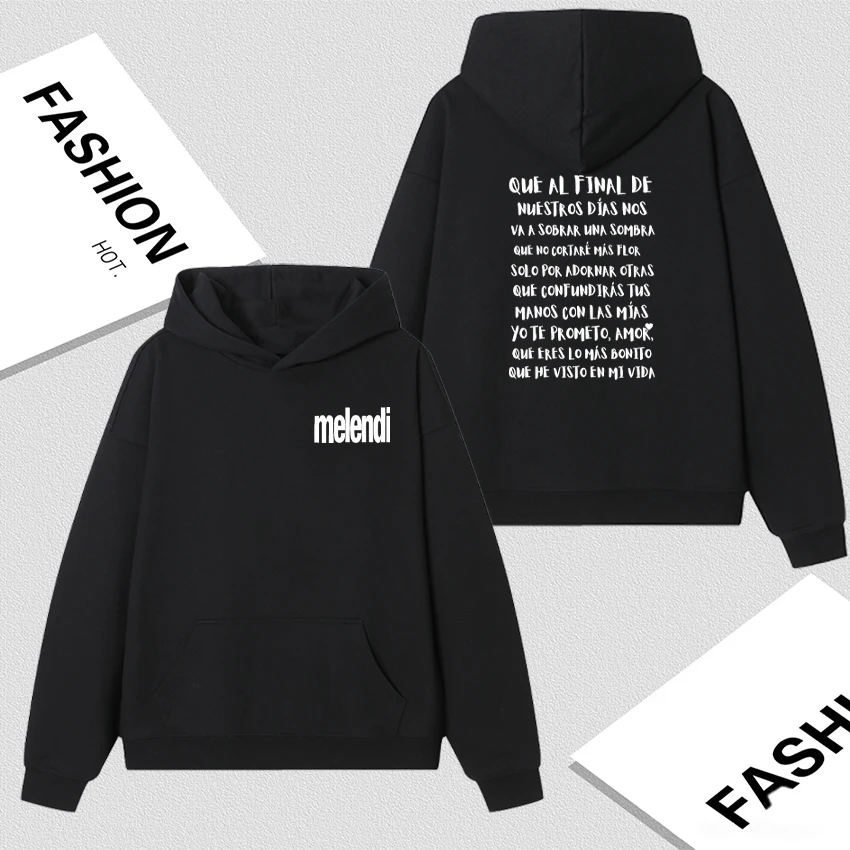 

Rap Singer Melendi Album 2025 Letter Print Sweatshirt Autumn Winter Streetwear Casual Fashion Fleece Long sleeve Hoodies Unisex