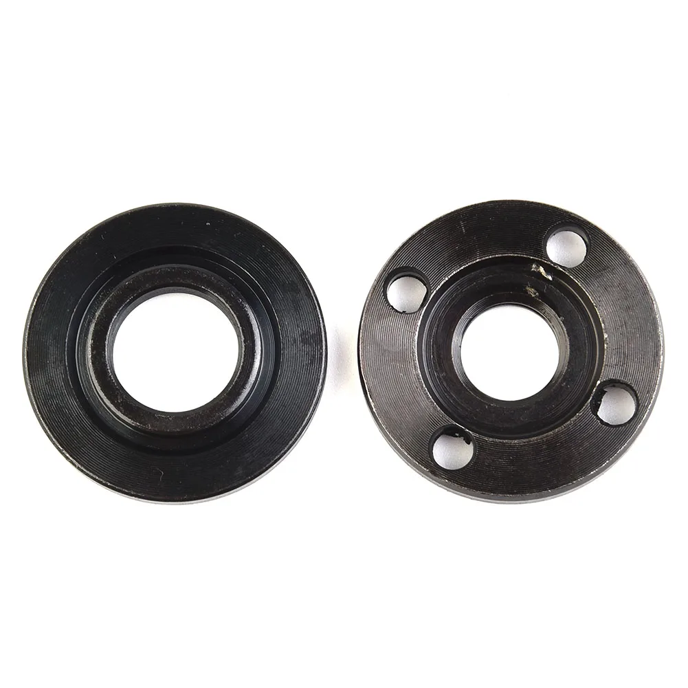 For M14 Angle Grinder Flange Nut Set Inner Outer Locking Nuts With 30mm Pin Spacing For 14mm Spindle Thread 40mm Diameter Replac