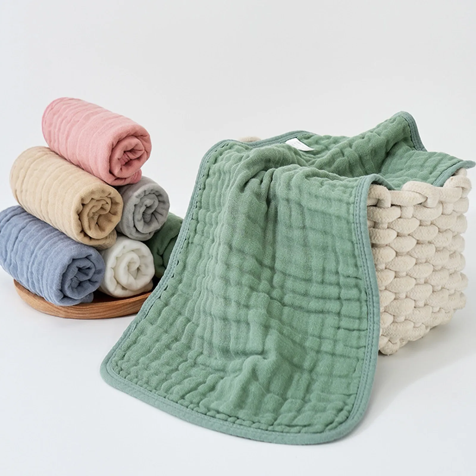

6pcs Newborn Burp Cloths Soft breathable Baby Cotton Shoulder Wrapped Towel Absorbent Gauze Skin friendly baby drool towel