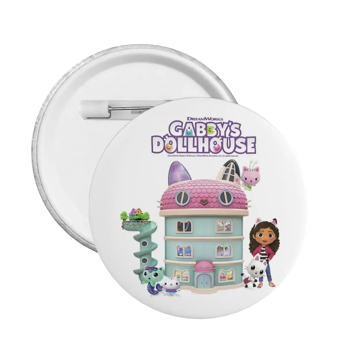 Customize Gabbys Dollhouse Animation Anime Logo Button Pin for Jeans Badges Brooch Pinback Gift