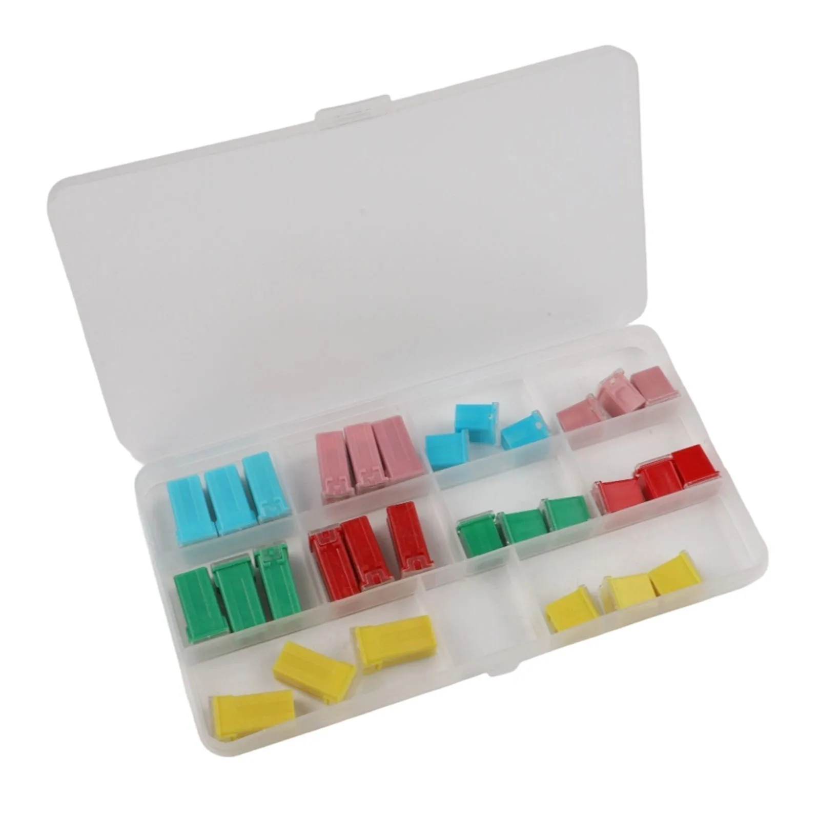 30PCS Mini Car Box Shaped Blade Fuse Set 20A 60A with Storage Case for Automotive Marine and Household Electronic Use