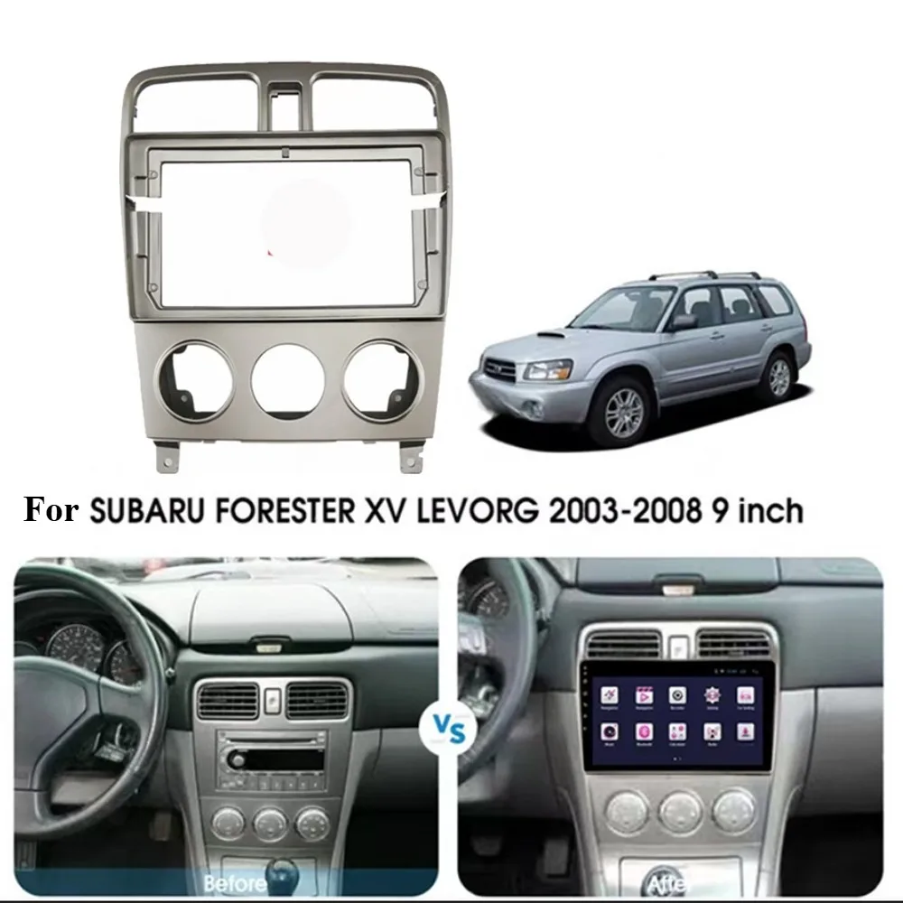 

For 2003-2008 SUBARU FORESTER XV LEVORG 9''Car Radio Frame Fit Android Player Kit Casing 2 Din Stereo Panel Cover Practical Trim