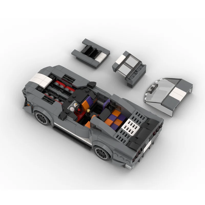 419 قطعة MOC جديد ​ ​ لعبة مكعبات بناء تعليمية للأطفال من أبطال مدينة الطريق السريع شيلبي GT500 هدية