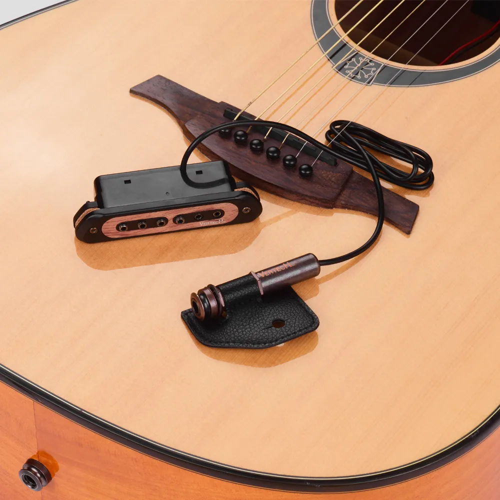 

VS-9 Passive Guitar Soundhole Pickup Humbucker Pick-up Transducer with 6.35mm Endpin Jack Volume Control for Acoustic Guitar