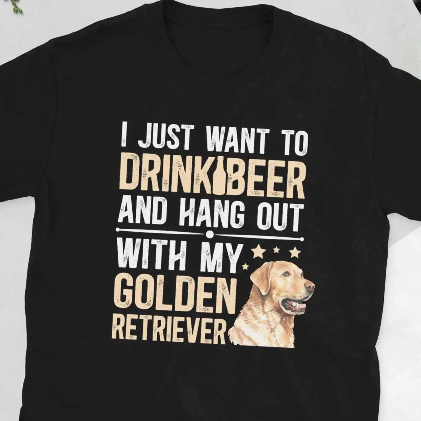 Golden Retriever Dad T Shirt Father s Of A  vintage Washed Unisex homme Versatile graphic Slightly Stylish fashion streetwear
