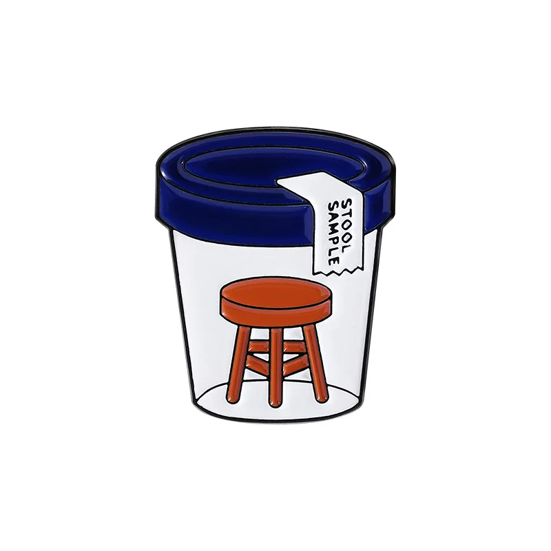 Funny "Stool Sample" Enamel Pin Brooch Medical Humor Pun Badge for Nurses Lab Technicians Denim Jackets view 3