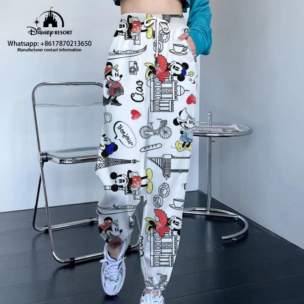 2024 Mickey Minnie Fall Hot Sale Kawaii Women\'s Fashion Casual Jogging Sweatpants Street Style Drawstring Pants y2k