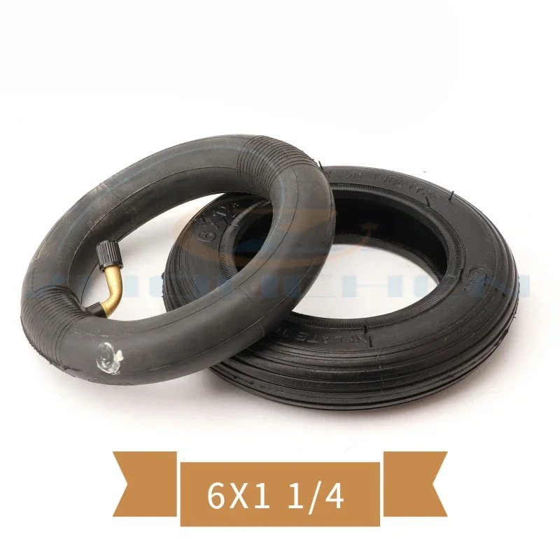 

6X1 1/4 Wheels 150mm 6 inch Pneumatic Tire Inner Tube with 4 inch aluminum rims for gas electric scooters e-Bike A-Folding Bike