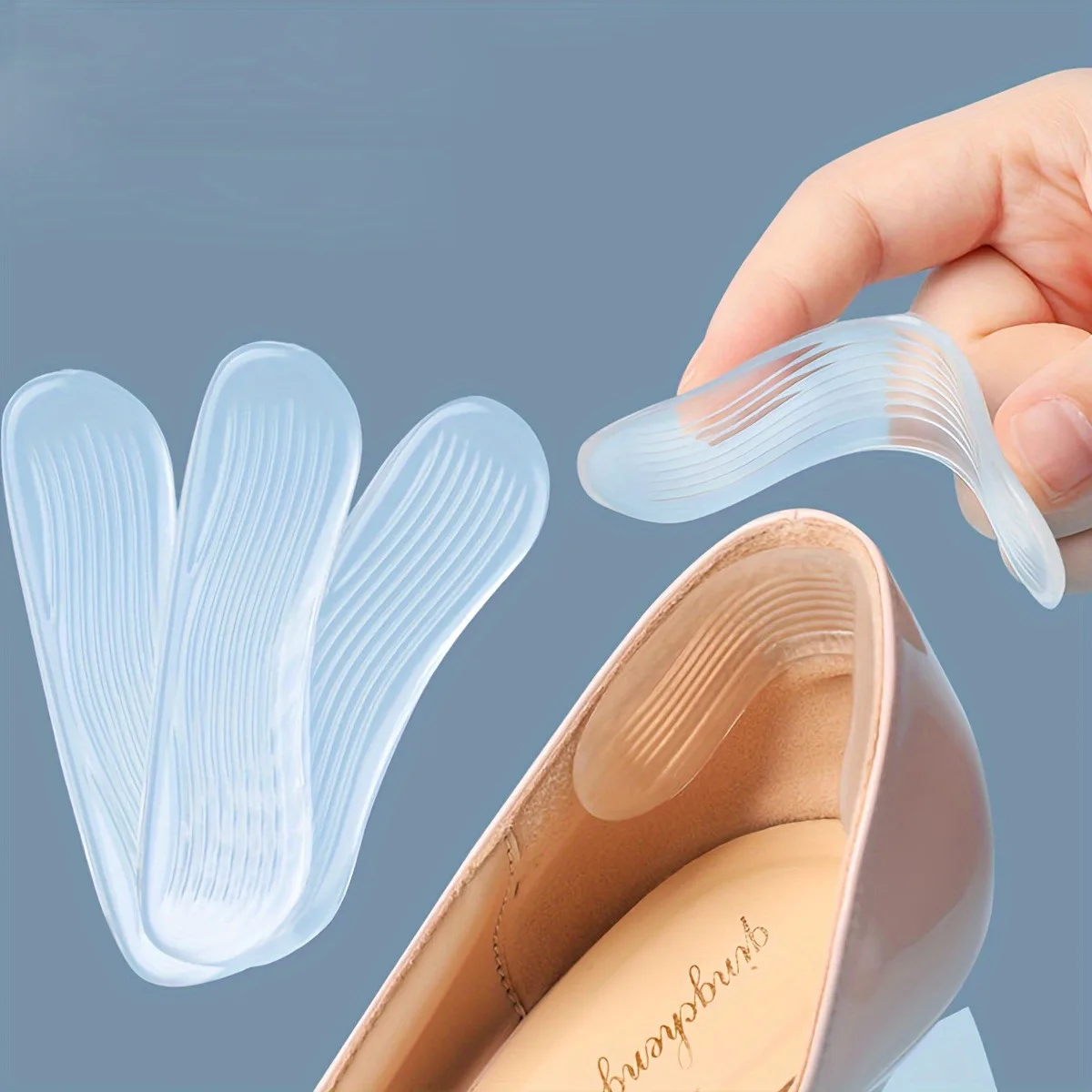 Gel Heel Protectors Heel Cushion Pads Anti-Slip Shoe Inserts for Women High Heels Foot Care Heel Grips