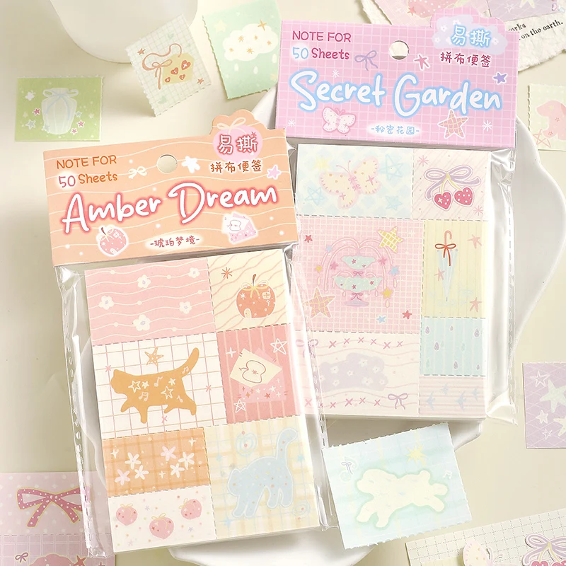 50 ورقة حالمة تاون سلسلة Kawaii Ins كتيبات لطيف الديكور رسالة ملاحظات DIY بها بنفسك اليدوية سجل القصاصات اللوازم الجمالية
