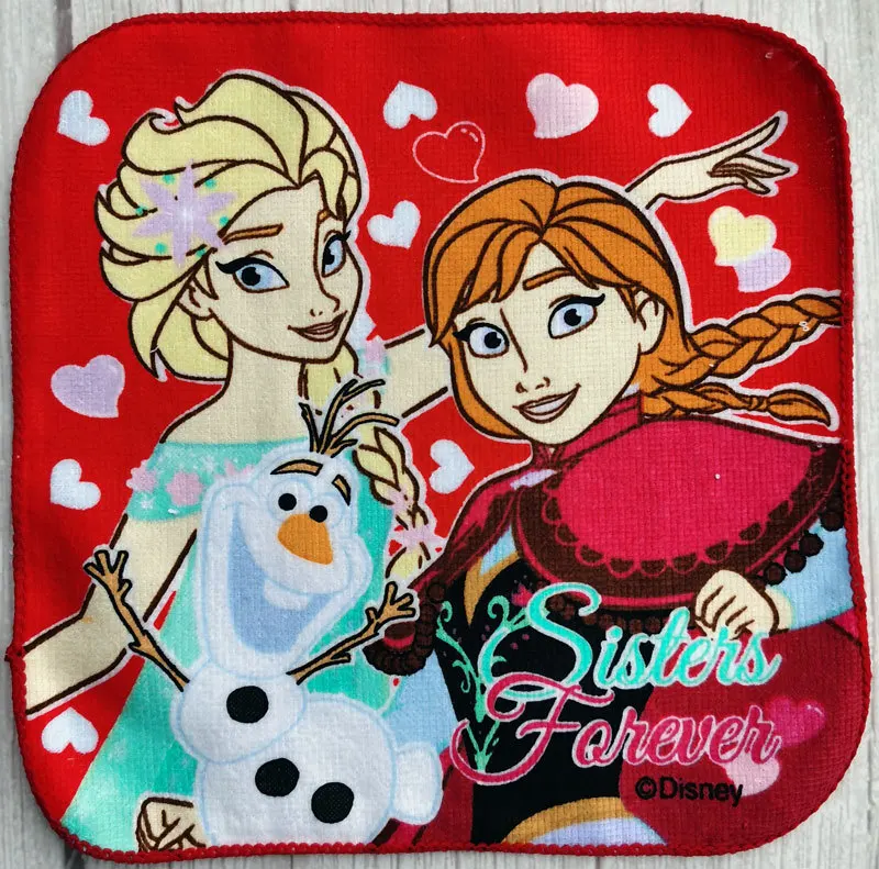 Disney Frozen Anna Elsa Snowball cartoon small square towel cotton children\'s towel clean portable storage children\'s toys gift