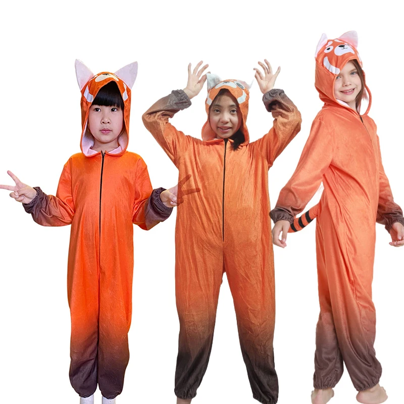 

Red Panda Pixar Costumes For Girl Boy, Halloween Cosplay Jumpsuit,Dress Up Carnival For Women Man Cloth Ideal Masquerade Gifts