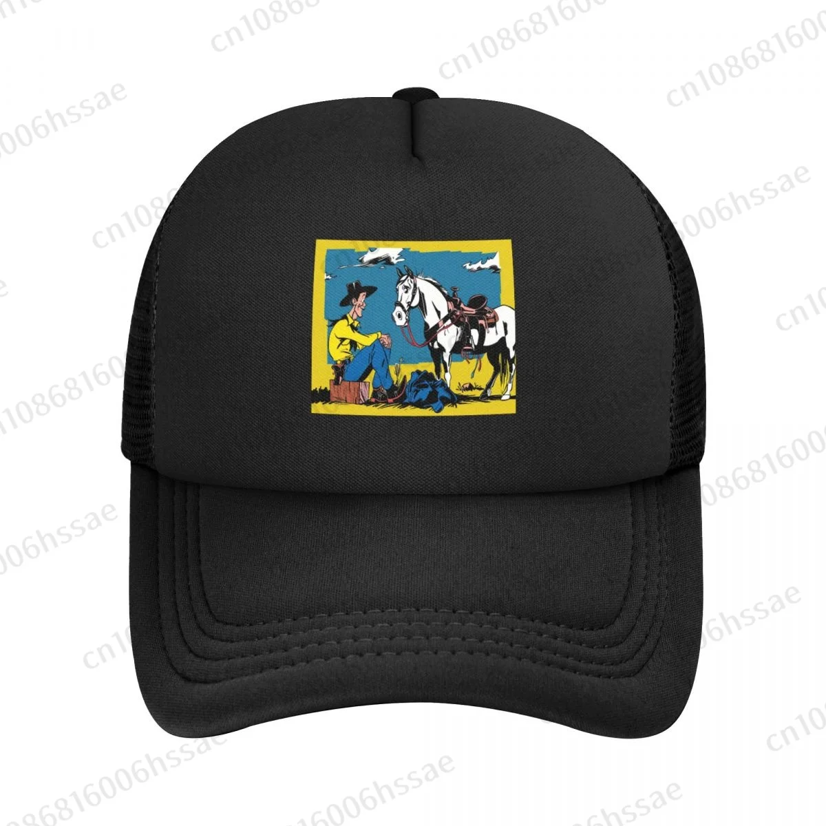 Lucky Luke Anime Cartoon Cowboy Baseball Cap Women Men Classic Hiking Hat Sport Breathable Golf Hats