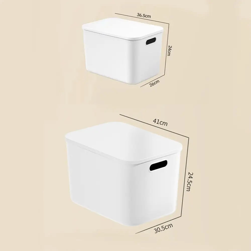 Hot With Lid Cover Stackable Storage Box Plastic Solid Table Organizer Case Convenient Home Container For Home Bedroom