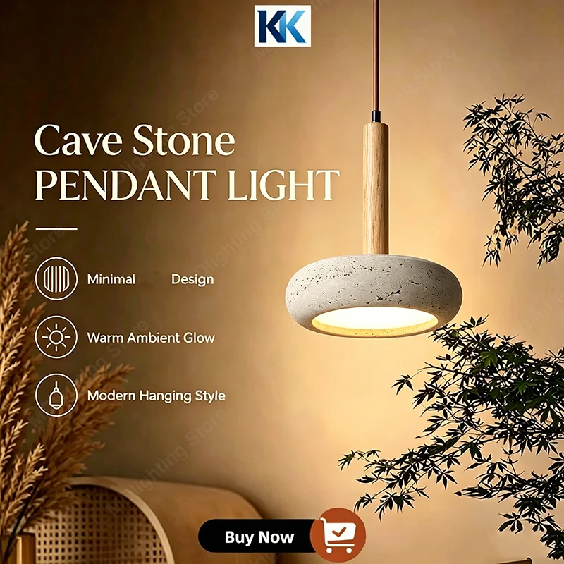 Lampe suspendue en pierre de grotte E27 LED, travertin jaune, pour îlot de cuisine, restaurant, chambre, salon, lustre G9