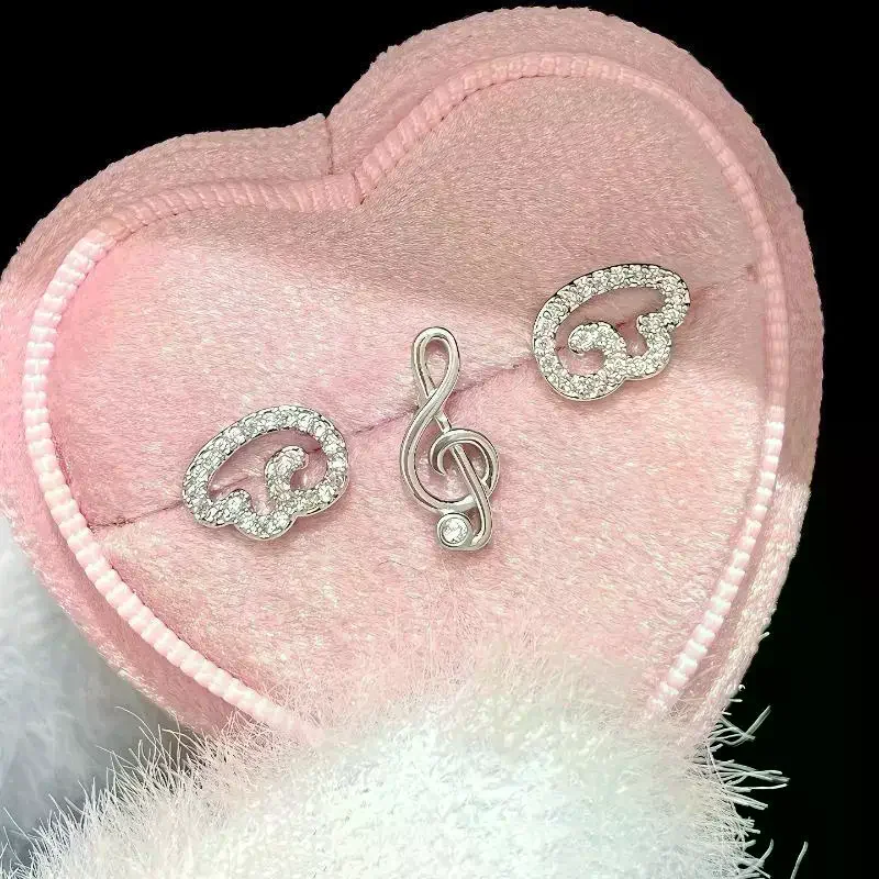 1/2/3Pcs Mini Angel Wings Musical Note Stud Earrings Exquisite Trendy Jewelry for Women Date Night Out Gifts
