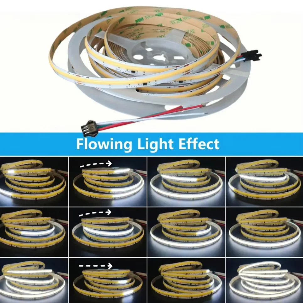 DC24V Running Water Flowing COB Strip Light PIR Motion Sensor Dimmable for WS2811 Pixel Chasing Effect Lamp 0.5M-10M Full Kit
