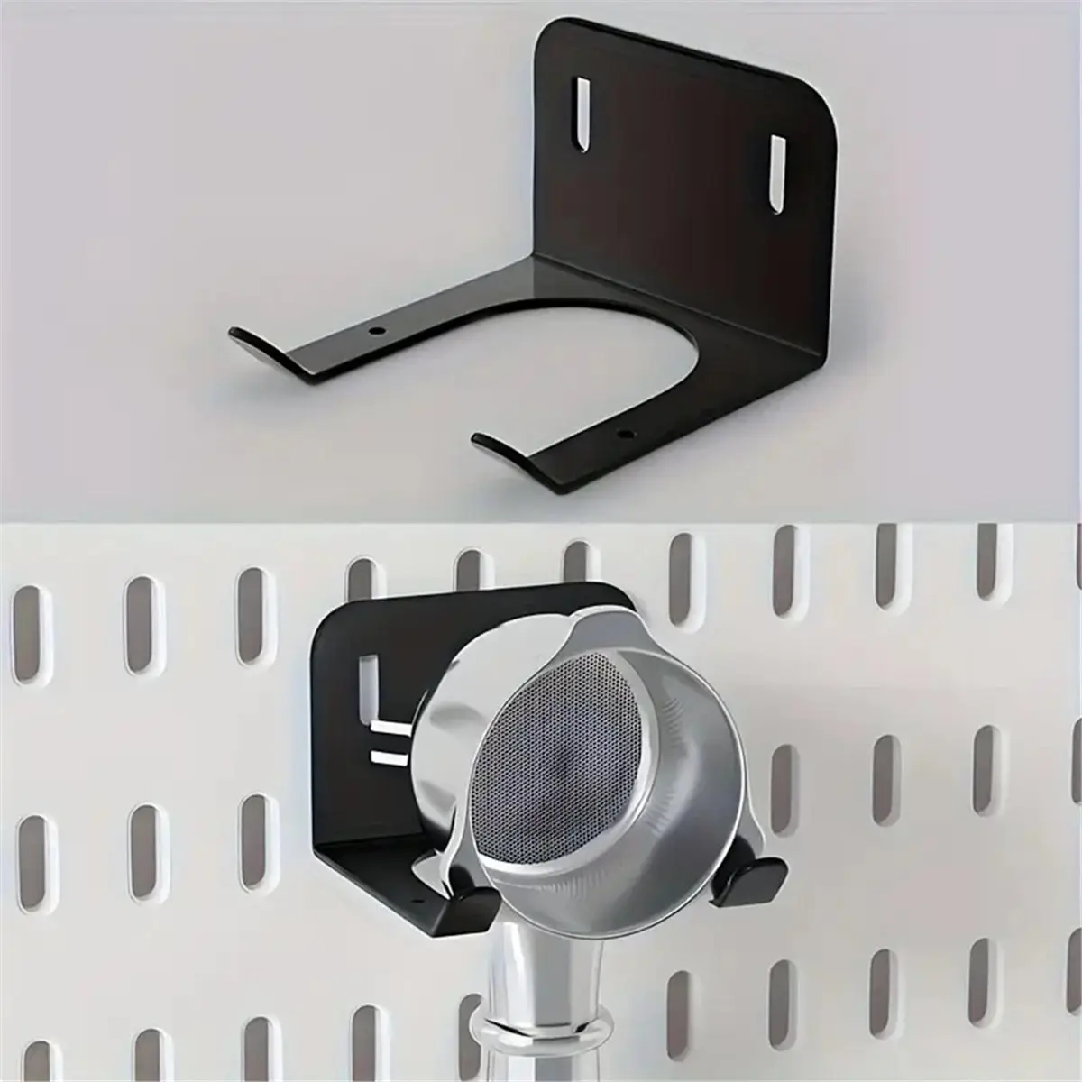 A1981P ~Metal Tool Storage Hook with Ventilation Slots, Wall Mounted Garage Organizer Rack for Lawn Mowers,Branch Trimmers