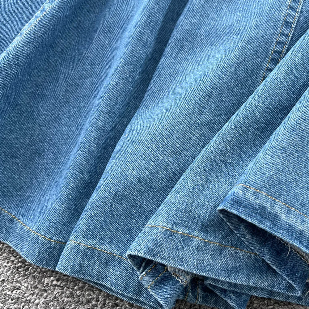 Chic vintage manica corta Bottone ricamato Impiombato Elegante fata moda coreana Boho Vestito estivo abbigliamento donna