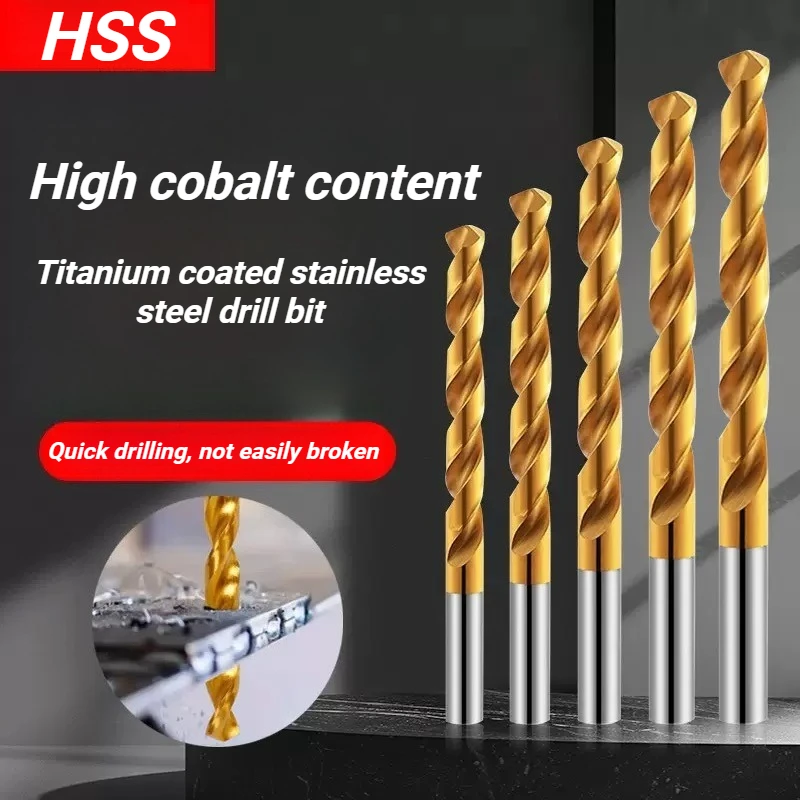 

Набор сверл из быстрорежущей стали HSS с кобальтовым сплавом M35, полностью шлифованные, для сверления отверстий в металле