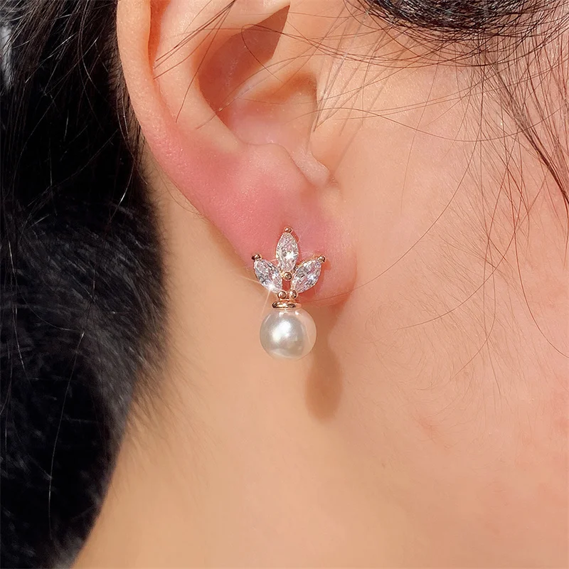 Huitan Hot Trend Simulated Pearl Stud Earrings for Women Modern 2022 Design Fashion Versatile Lady\'s Earrings Drop Ship Jewelry