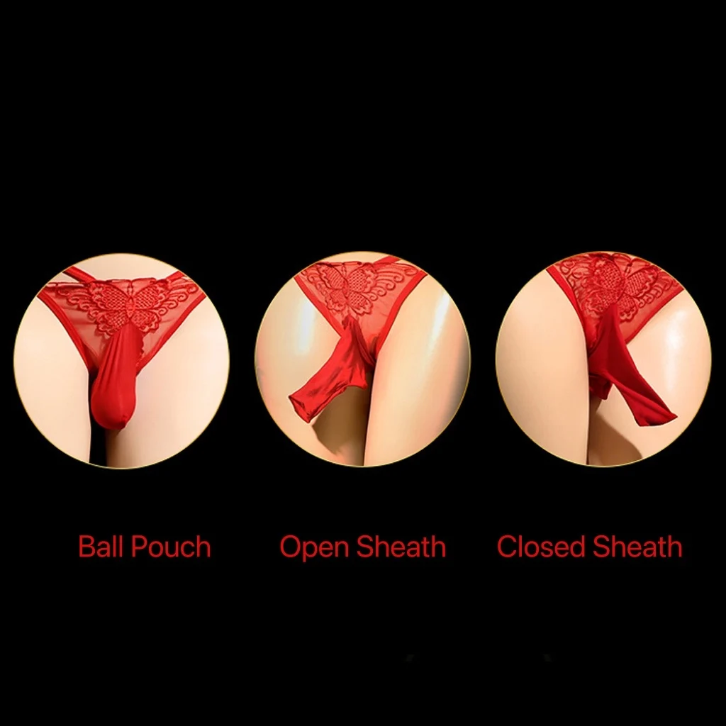 Transparent Lace Underwear Sissy Gay Penis Sheath Underpants Ball Pouch Underpants See Through Panties Woman Sexy Briefs