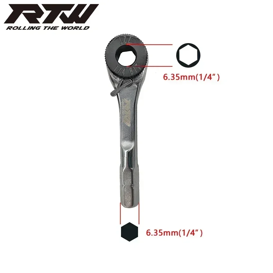 1/4”Ratchet Wrench 1/4” 6.35mm Handle Quick Socket Ratchet Wrench Screwdriver Hex Torque Wrenches EDC Tool Wrench Screwdriver