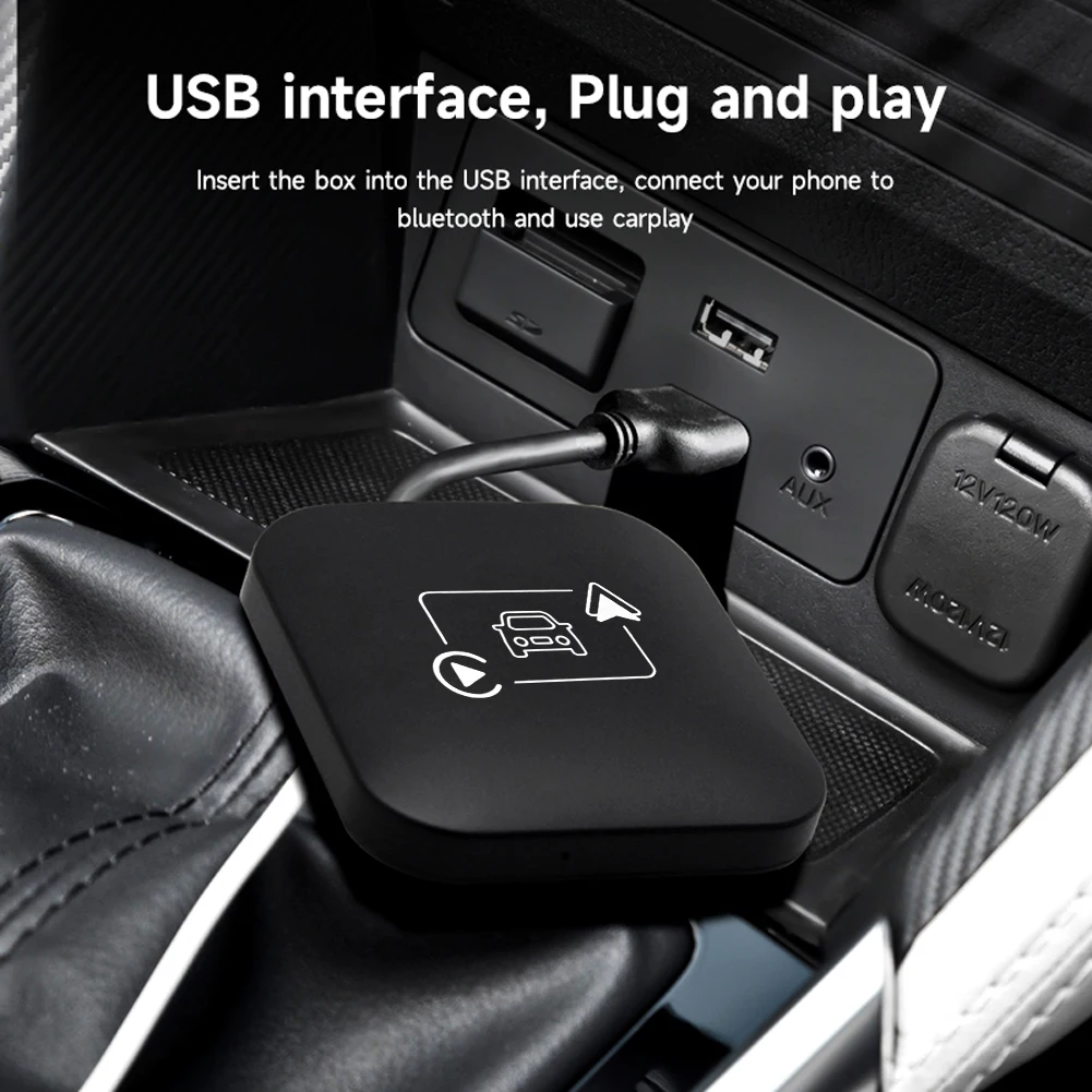 

Wireless CarPlay Android Auto Mini Box Dongle BT WiFi Wireless Adapter Plug and Play for Factory Wired CarPlay Android Auto Cars