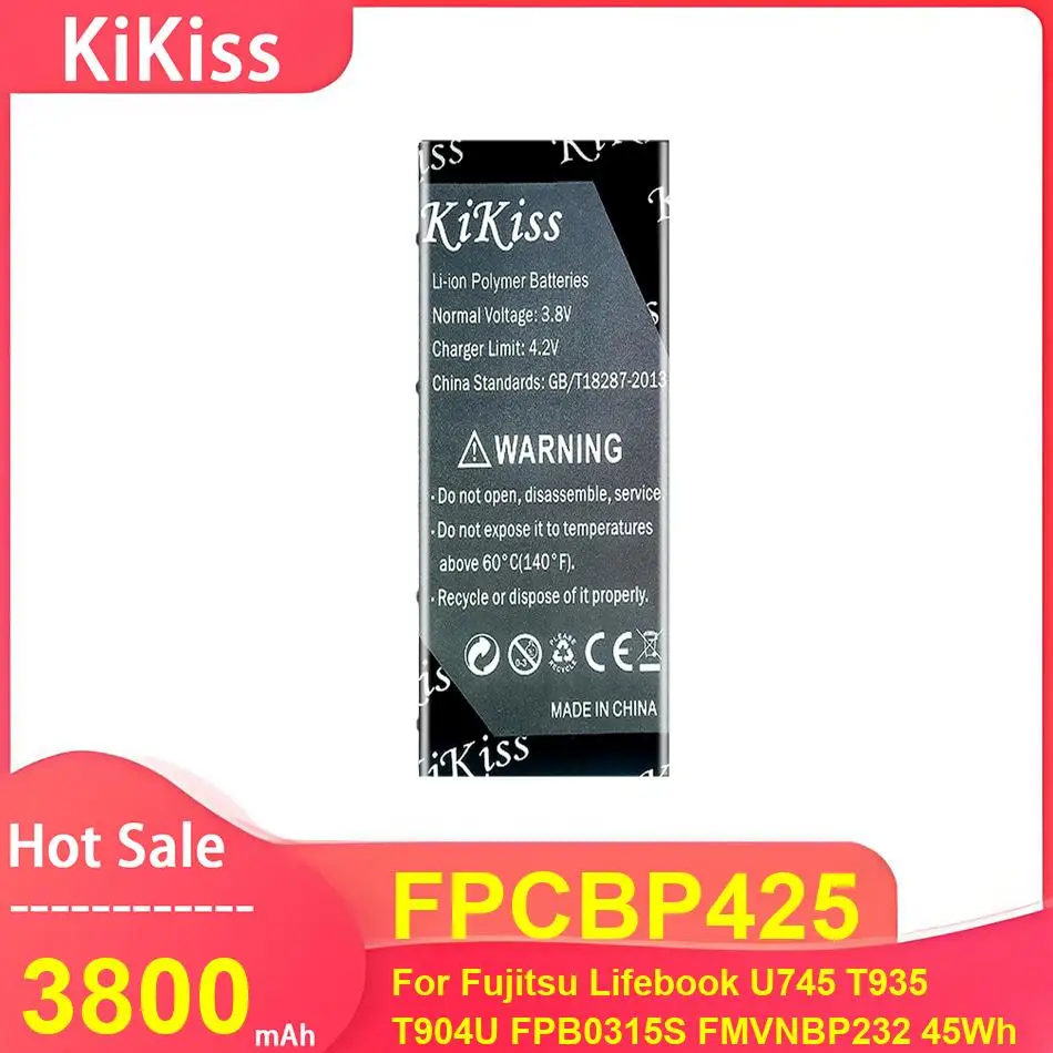 

Аккумулятор для ноутбука KiKiss для Fujitsu Lifebook U745 T935 T904U FPB0315S FMVNBP232 45Wh, аккумуляторы FPCBP425 3800 мАч