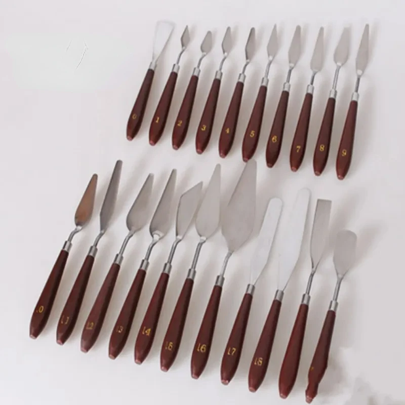 

High Quality 18 Pcs of Oil Painting Knifes Set Oil Painting Scraper Stainless Steel Palette Knife Painting Tools Art Supplies