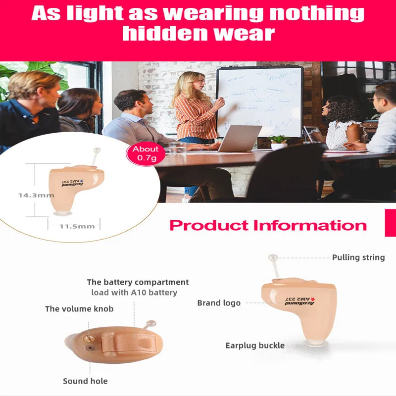 12 Channel IF AcoSound Invisible Digital Hearing Aids For Elderly Programmable CIC Ear Care Sound Amplifiers Device For Deafness
