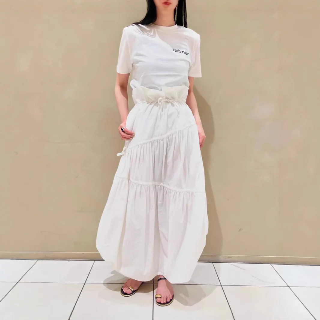 

Gagaich Summer New Japanese French Fresh Vacation Style Big Skirt Half Body Skirt Loose and Skinny Casual Long Skirts Women