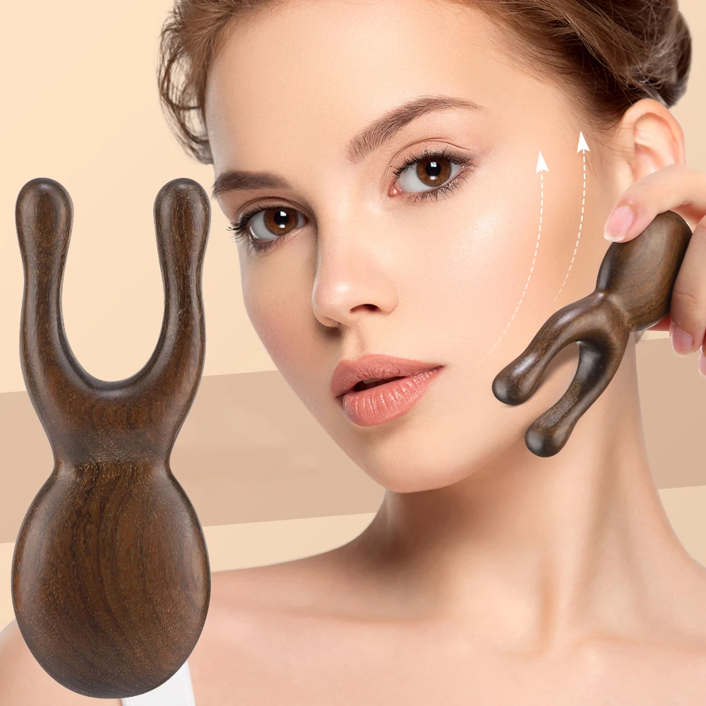 Wooden Nose Massager Promote Blood Circulation Point Pedicure Lifting Therapy Massager Gua Tools Nose Sha Tool Face Board