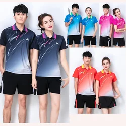 Magliette da Tennis ad asciugatura rapida, maglietta sportiva da badminton uomo/donna, maglietta con scollo a V da ping pong, abbigliamento da gioco camicia da pallavolo personalizzata 6907