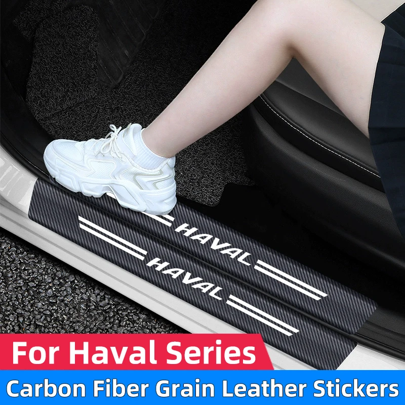 

For Haval H1 H2 H6 H4 H5 H6 H9 Dargo M6 F5 Car Threshold Strip Carbon fiber Car Trunk Door Sill Strip Protective Stickers