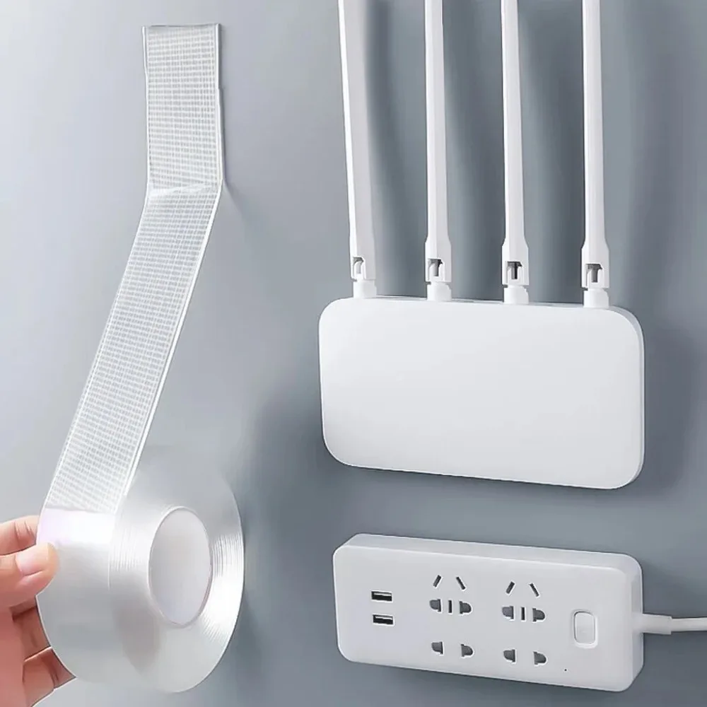 شريط نانو قوي مزدوج الجوانب مقاوم للماء وقابل للإزالة لاصق شفاف للمنزل والمطبخ والمكتب والتعليق على الحائط صور ديكور الحرف اليدوية