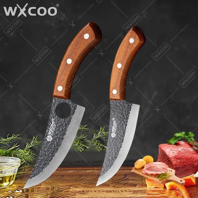 WXCOO Hand Forged Boning Knife Ultra Cooking Durable Blade Multi Purpose Stainless Steel Kitchen Knife Fish Cutter Butcher Meat