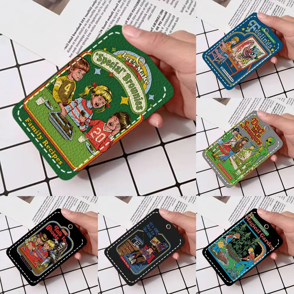 

Steven Rhodes Arts Card Holde Applicable To Credit Cards Bus Card Soft Leather Rectangular Keychain