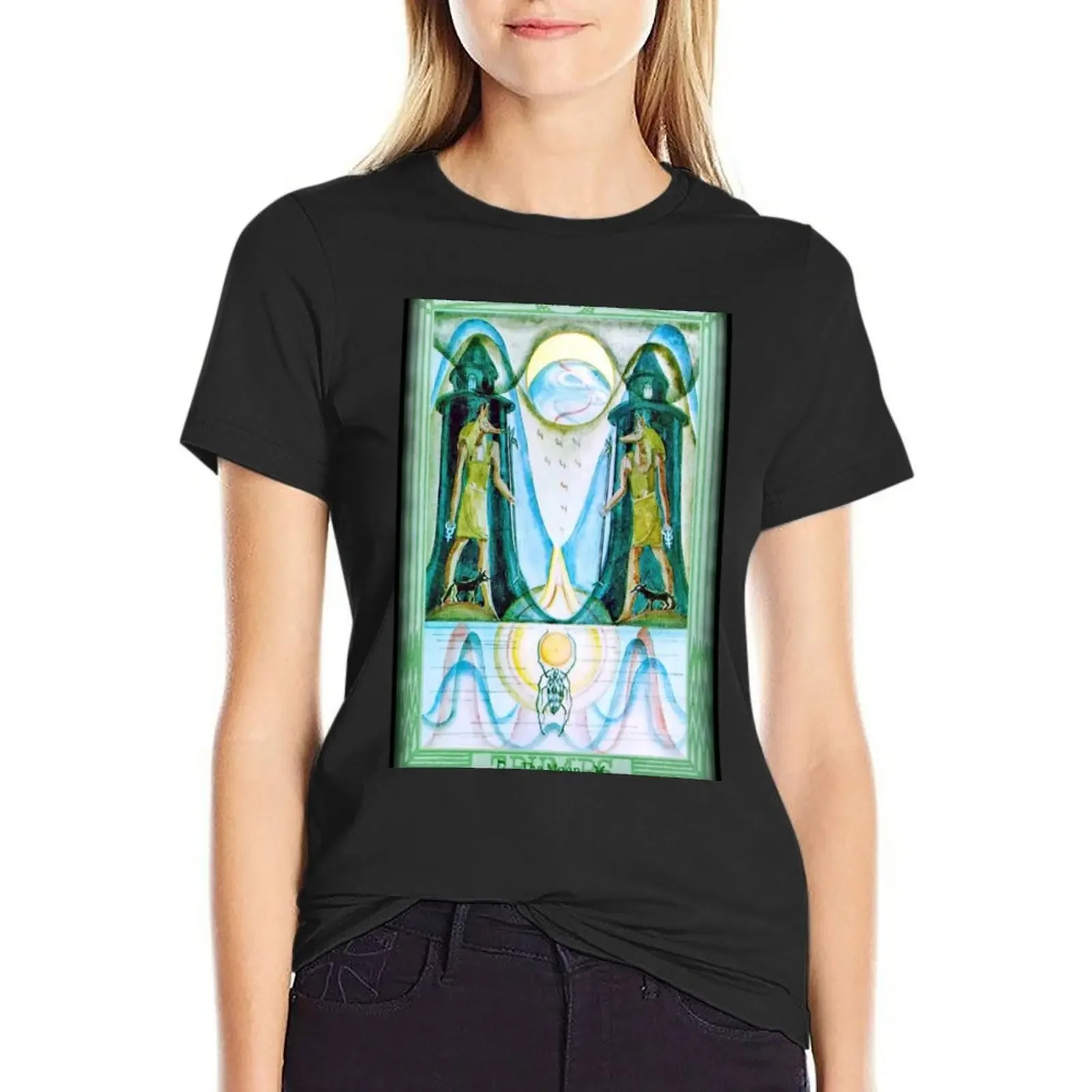 

Troth Tarot - XVIII - The Moon. T-Shirt Blouse Aesthetic clothing anime clothes oversized workout shirts for Women