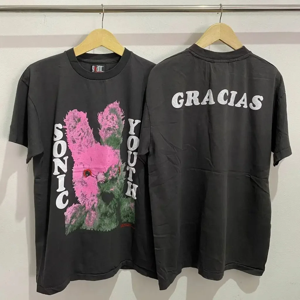 Sonic Youth Retro Band T-shirt Men Women Rock Band Streetwear Oversized Y2k Short Sleeve Fan Gift Printed Pattern Daily T-shirts