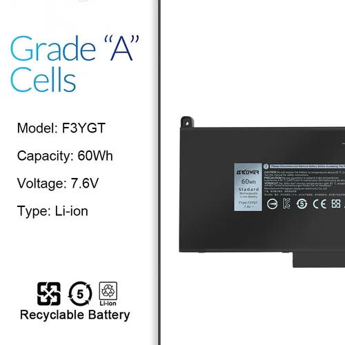 Imagen 2 del producto SKOWER DJ1J0 F3YGT batería para Dell Latitude 7000 7280 7380 7290 7390 7480 7490 E7280 E7380 E7480 E7290 E7390 E7490 P73G