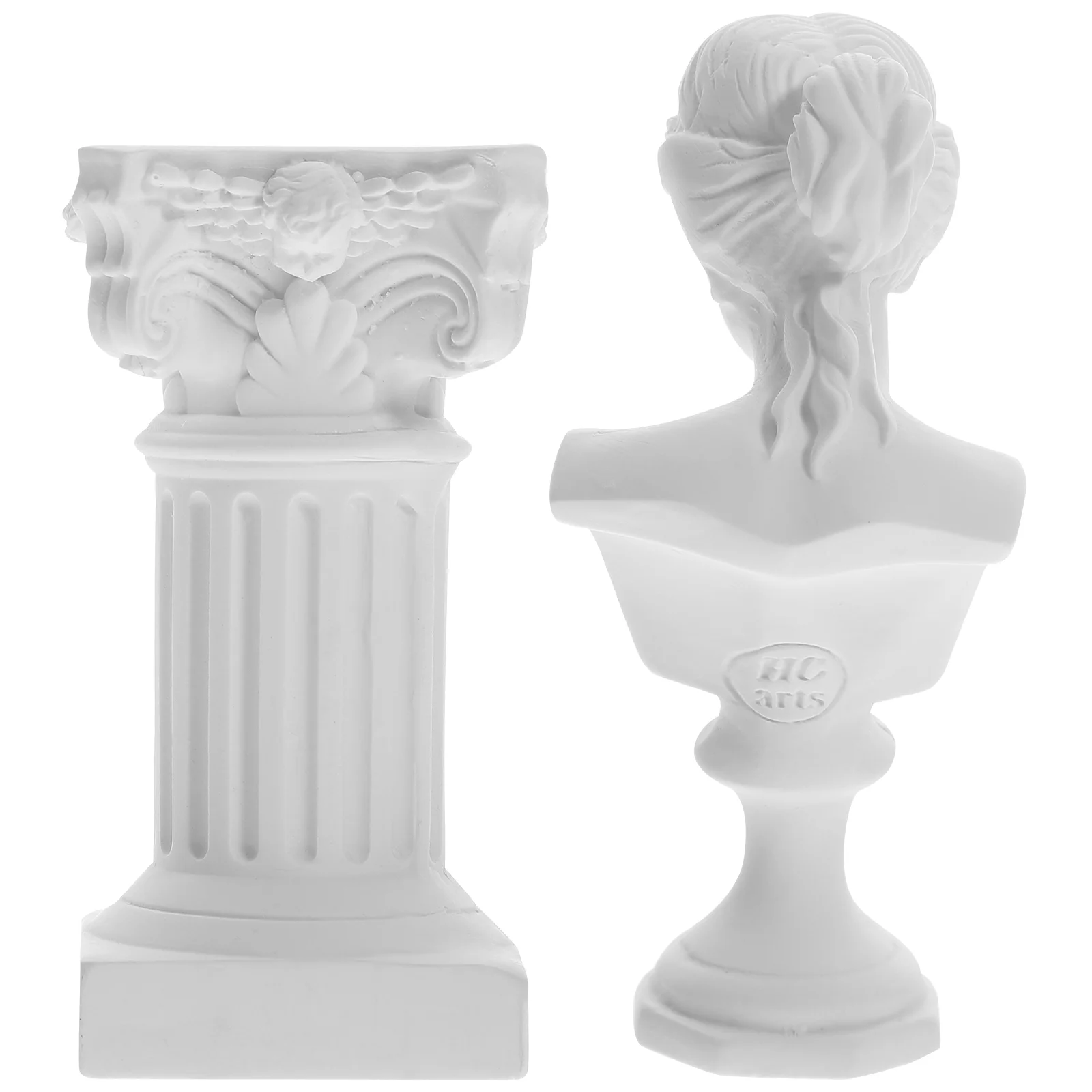 Greek Statue Bust Resin Mythology Sculpture White Roman Pillars Greek Columns Statues For Home Decor Head Artist Figurine Roman