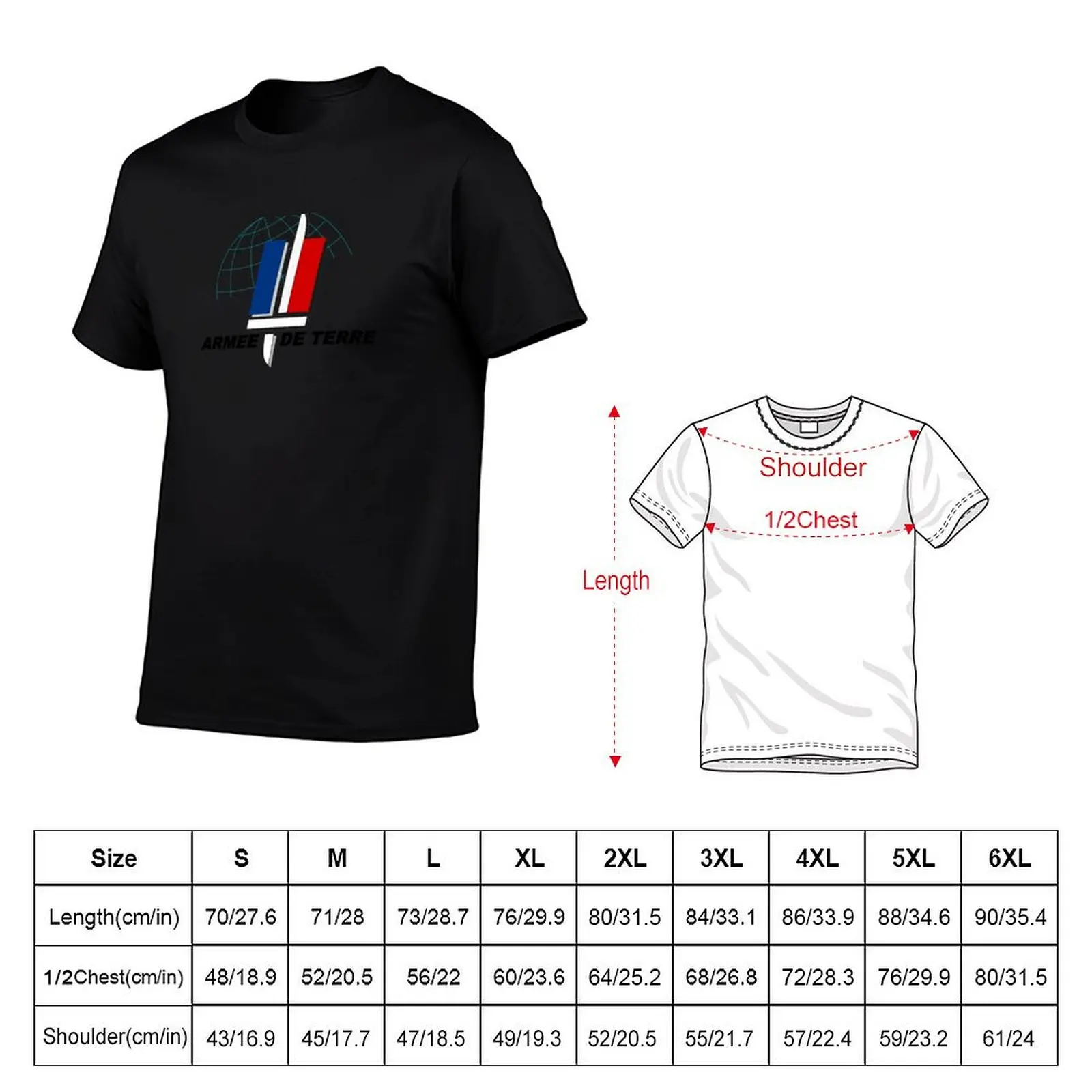French army Armée de terre T-Shirt summer tops valentines clothes blue lock plain black t shirts men