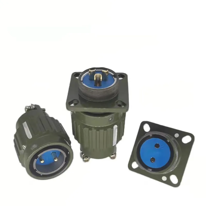 Y2M-19TK Y28M-4/7/8/10/12/14/19/24/32/37 Pins Cylindrical Circular Connector Army Green Aviation Plug Socket